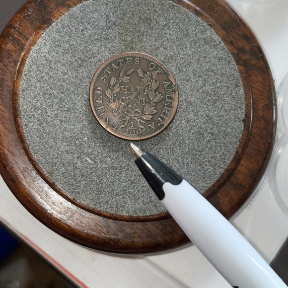 1804 Spiked Chin Half Cent. Stems, crosslet 4 with cud errors on the obverse. - Picture 9 of 10